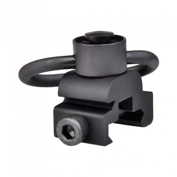 METAL GANCIO CINGHIA QD CON ATTACCO PER SLITTE 20MM NERO (ME4006-B) - immagine 2
