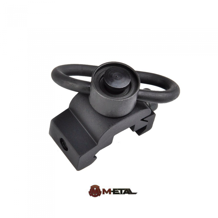METAL GANCIO CINGHIA QD CON ATTACCO PER SLITTE 20MM NERO (ME4006-B)